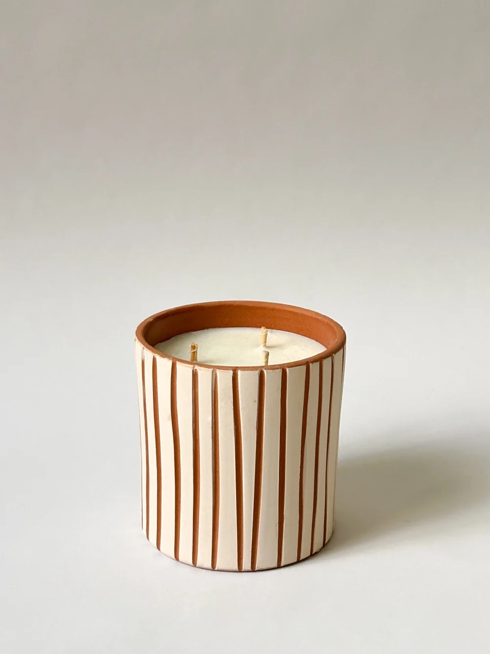 Orange blossom striped terracotta